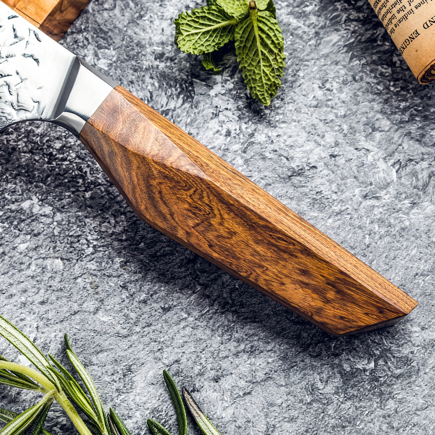 Grandsharp 7''Santoku Knife Japanese 67 Layers Damascus Aus-10 Steel Chef Utility Knives Africa Rose Wood Handle with Gift Box