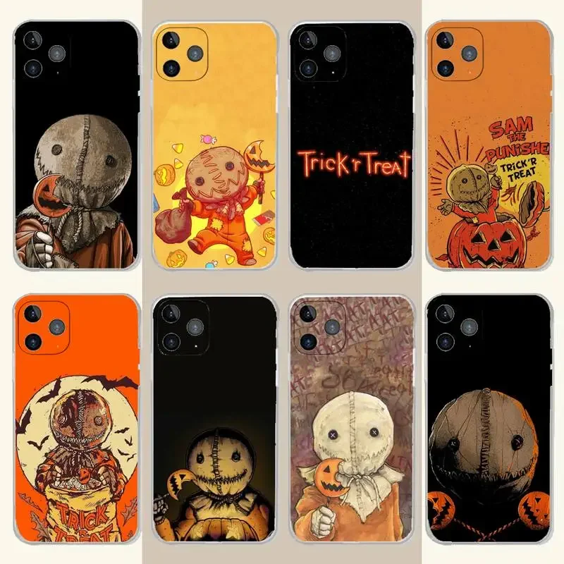 Movie T-Trick-Treat Phone Case For iPhone 15,14,13,12,11 Plus,Pro,Max,XR,XS,X,7,8 Plus,SE,Mini Transparent Silicone Soft