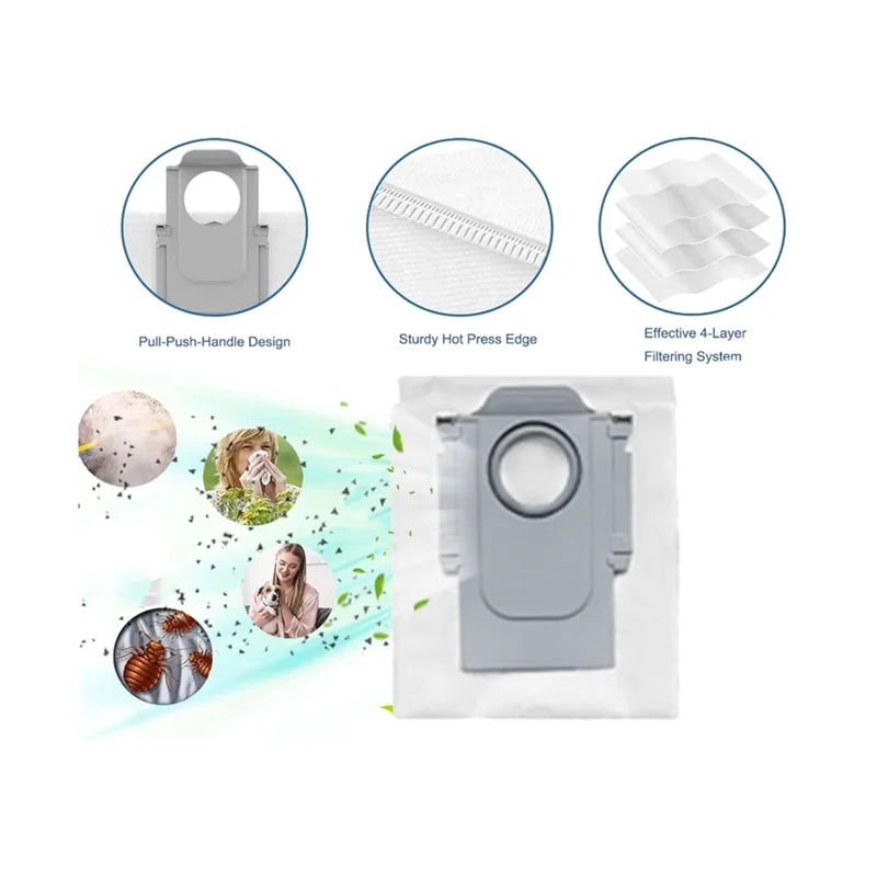 【Berserk】10 шт. запасные части, мешок для пыли для Roborock QV 35A / QR 598 / QR 798, детали пылесоса, эффективные аксессуары для чистки