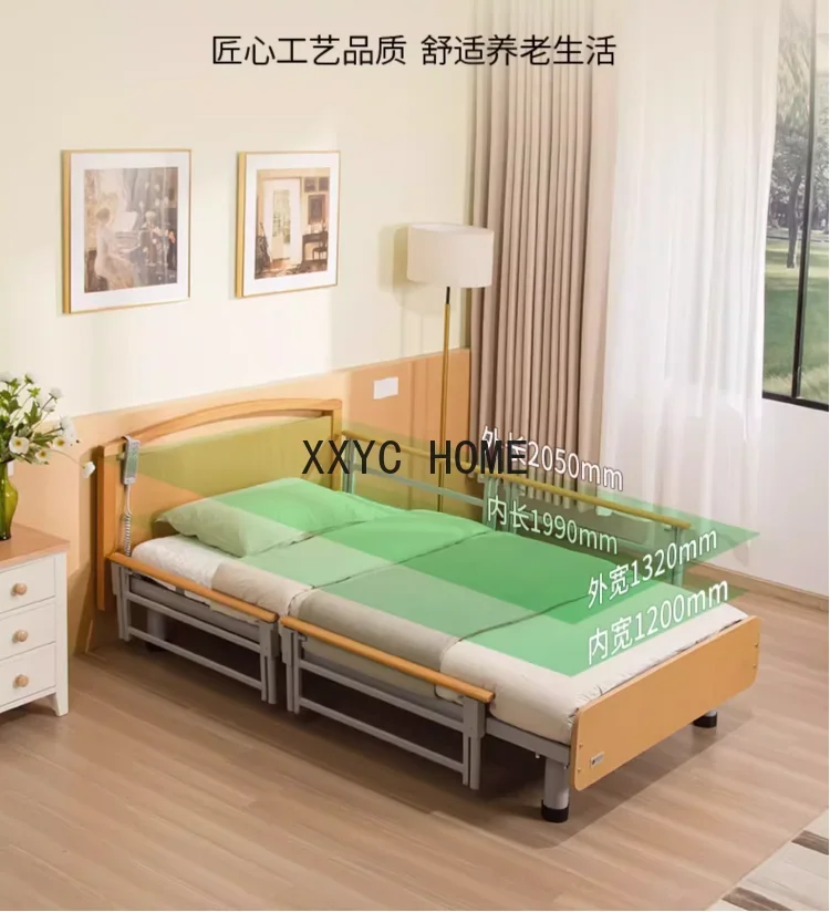 1.3m wide nursing bed Home Multi-functional elderly rehabilitation solid wood home