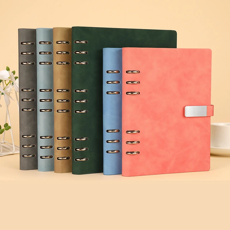 Simple Office A5/B5 Notebook Gift Loose Leaf Vintage Planner Notebooks Creative Buckle Ring Thick Notepads Account Writing Pads