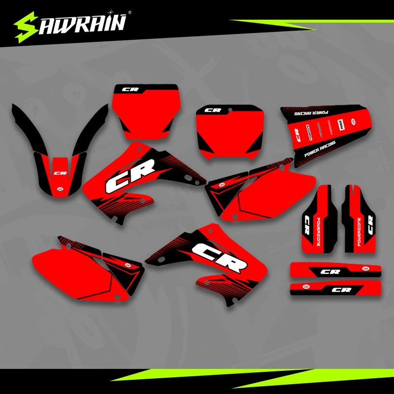 

Sawrain Motorcycle Graphics Backgrounds Decal Stickers Kits for HONDA 02-03 04-12 CR125-250 01