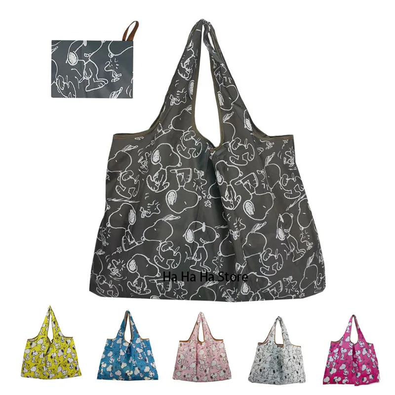 

New Snoopy Supermarket Shopping Bag Large Capacity Bag Cartoon Portable Foldable Cloth Bag Shoulder Bag