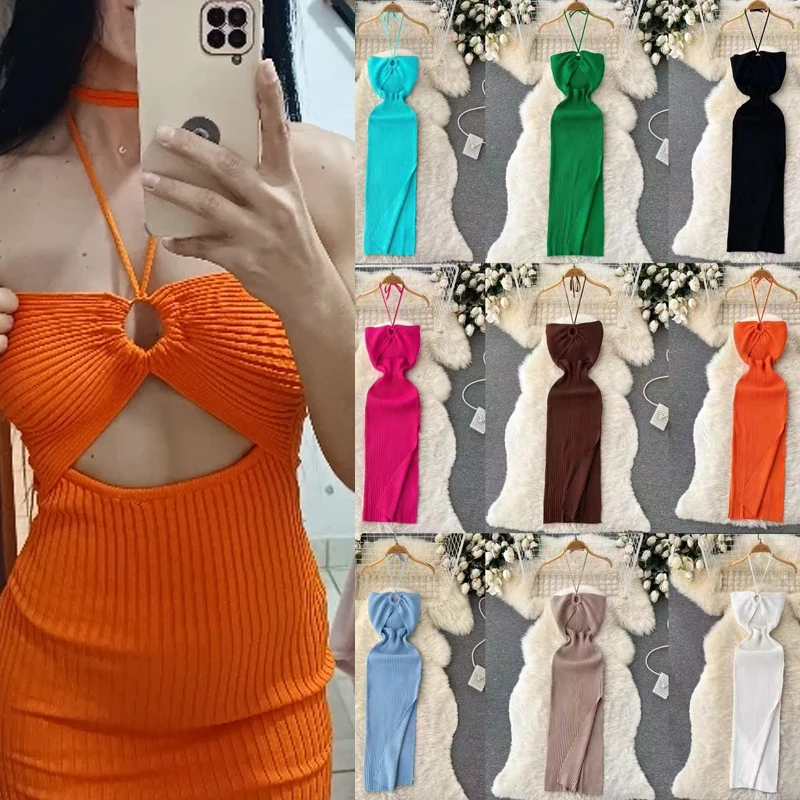 YuooMuoo 여성 드레스 2025 새로운 도착 세련된 패션 섹시한 패키지 엉덩이 니트 여름 드레스 streetwear 숙녀 의상 vestidos