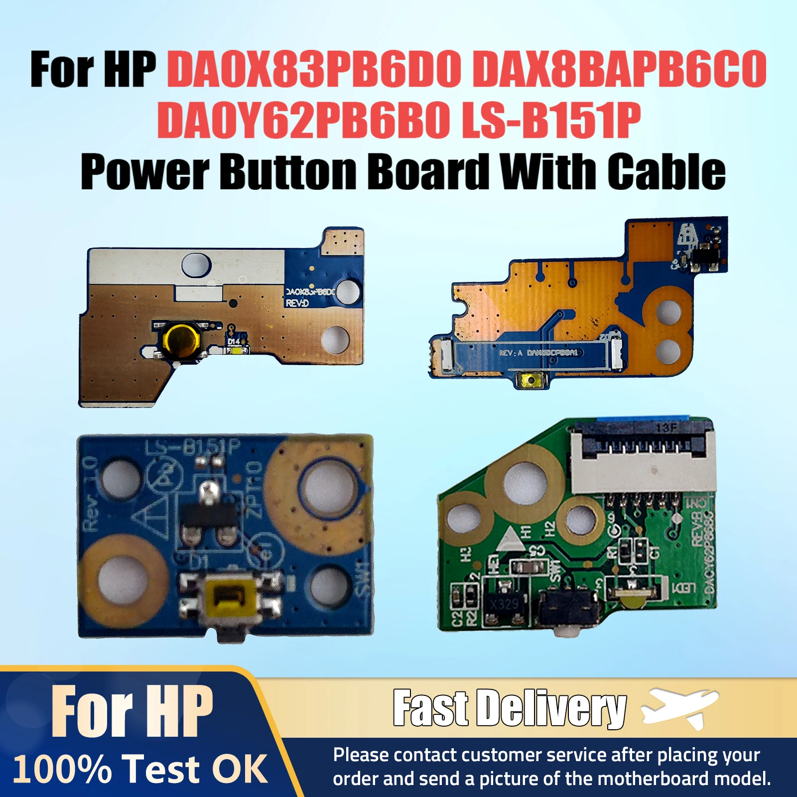 Für HP 455 450 G4 430 440 G5 470 G2 13-A 14-A Power Button Board mit Kabel DA0X83PB6D0 DAX8BAPB6C0 DA0Y62PB6B0 LS-B151P