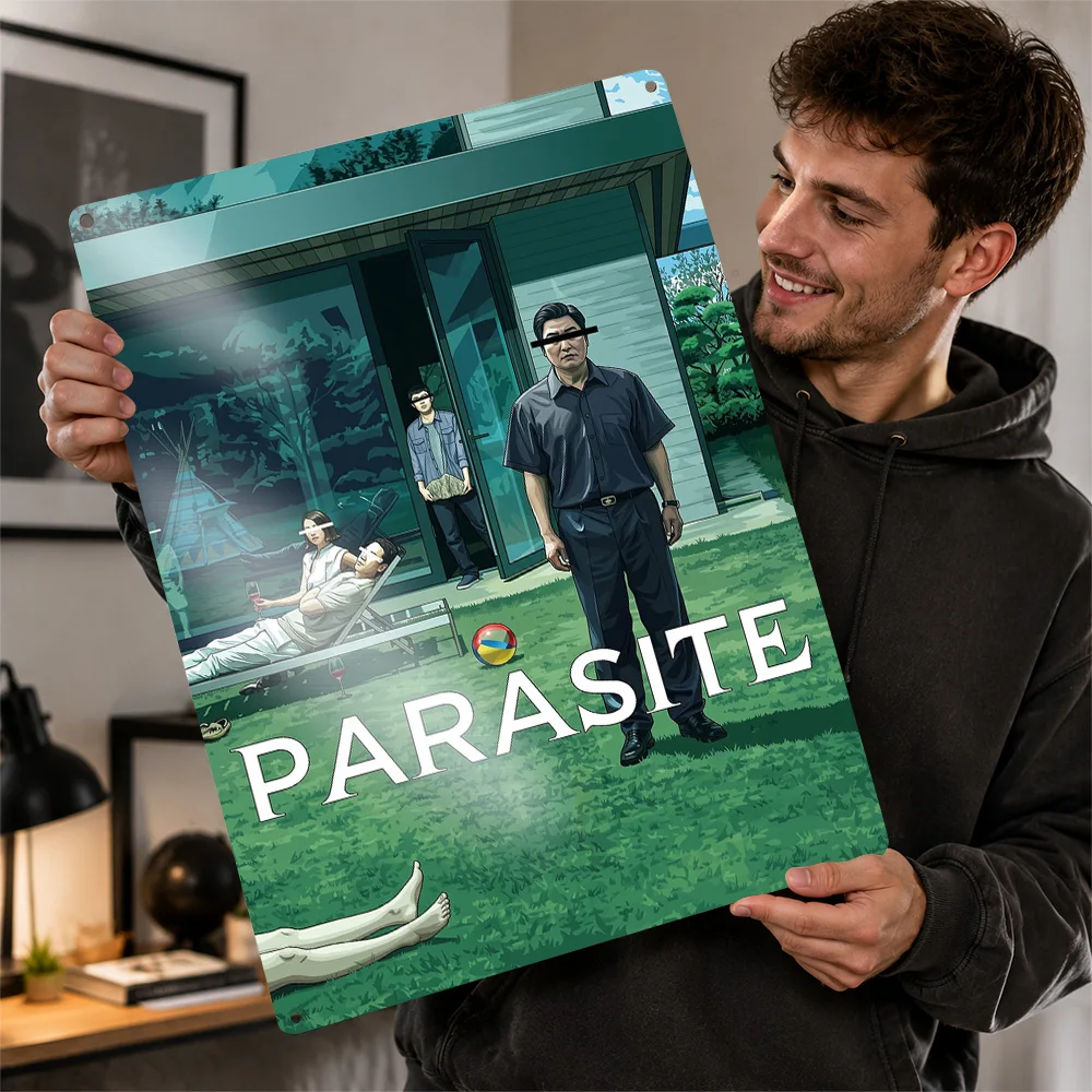 Parasite 3D Texture Metal Poster Customized Wall Art Tin Sign Gift for Mancave Luxury Decoration Home Decorations Funny Signs