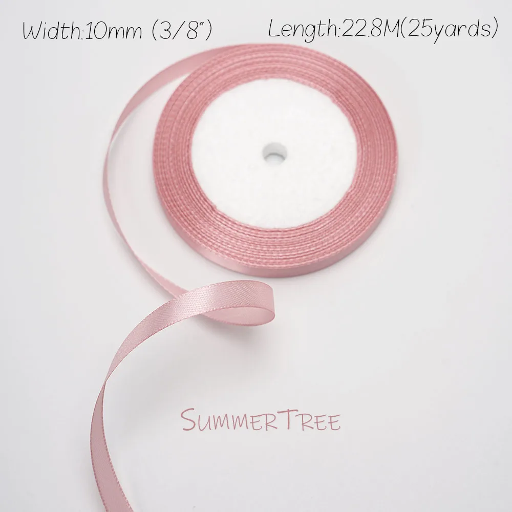 Zartrosa Seidensatinband 25 Yards 22,8 Meter 6mm 10mm 15mm 25mm 38mm 50mm Hautfarbenes Rosa für Handgemachte DIY Geschenkverpackung Dekoration – Detail 8