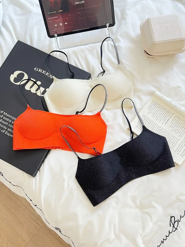 New Deep V Neck Bra Wireless Push Up for Small Chest Lift Up Anti Exposure Seamless Gather Breathable Thin Sexy Bras BANERDANNI