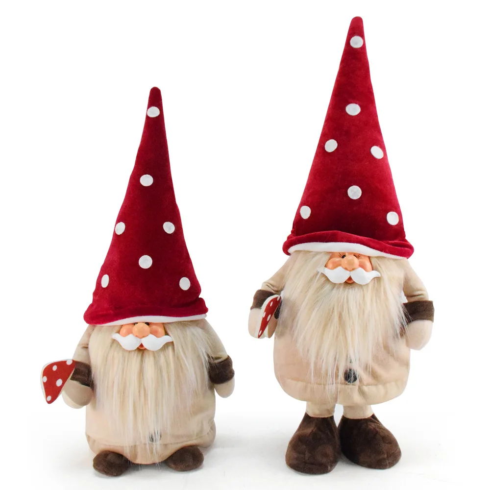 

48CM Christmas Resin Facial Red Mushroom Dwarf Doll Ornament Dwarf Decoration Christmas Tree Decoration Christmas Decoration