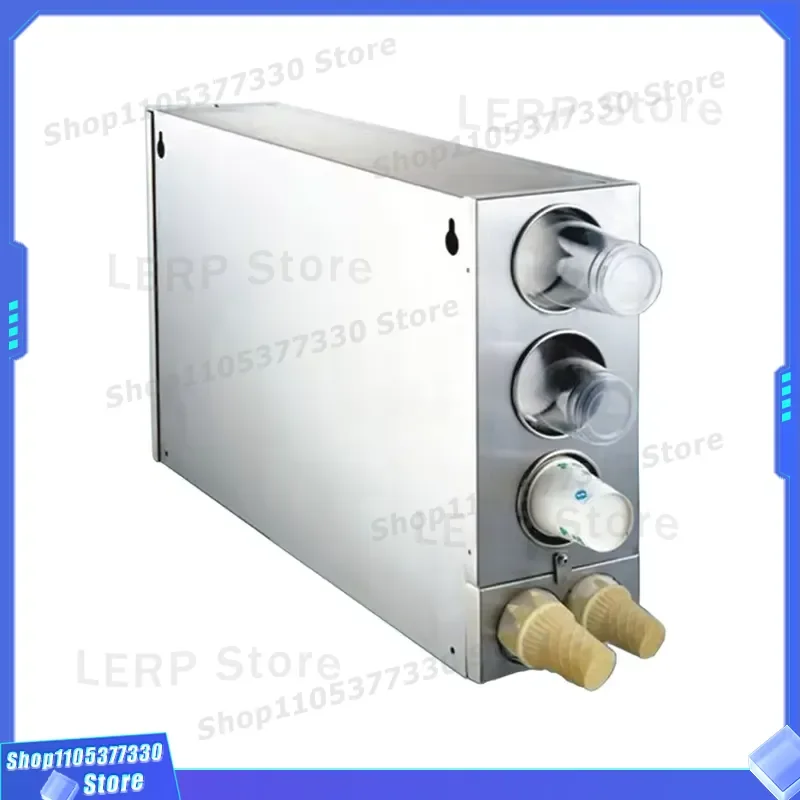 Stainless Steel Self Service Ice Cream Cup Dispenser Plastic Coffee Cafe Container Personalized Factory Direct Sales for Shop