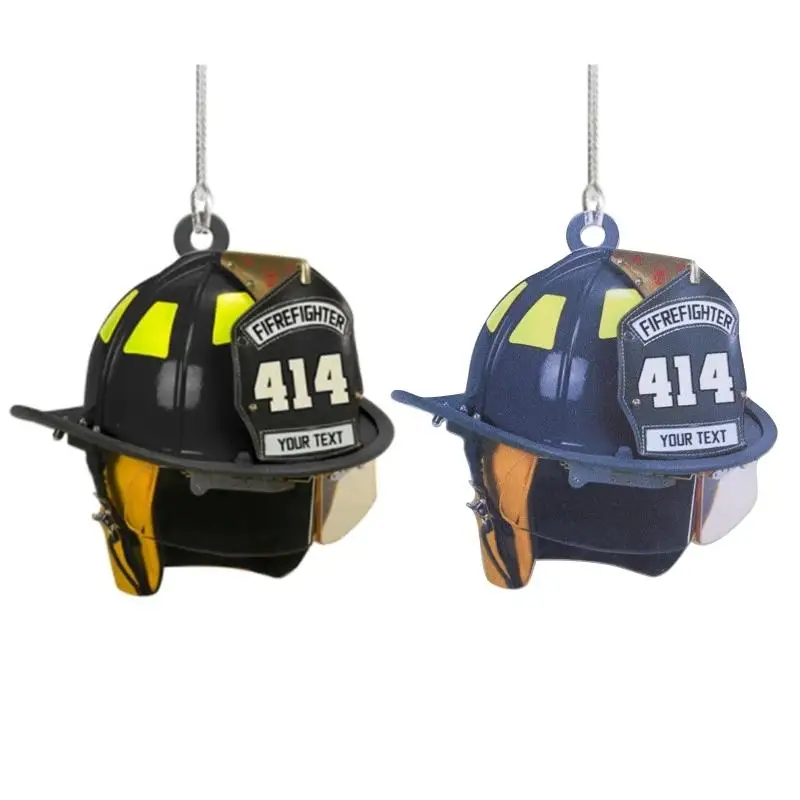 31BC Creative Firefighter Decoration Acrylic Fireman Helmet Pendant School Rewards for Ideal Gifts for Men Boys