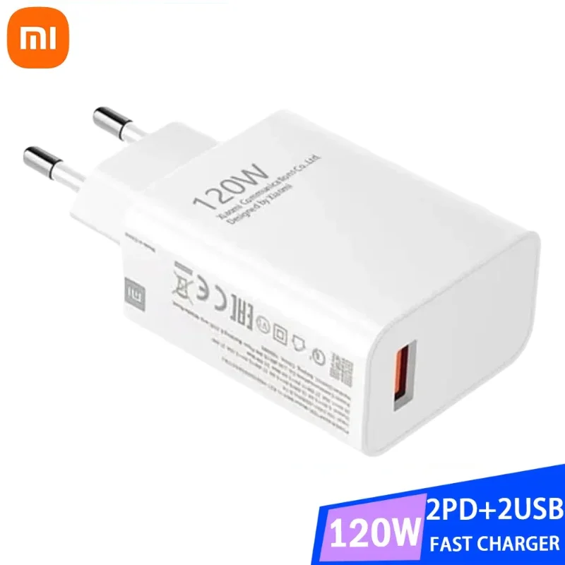 Xiaomi 120W Fast USB Charger Type C 4 Ports Quick Charger PD Fast Charging Wall Charger For Phone Adapter For IPhone 15 Samsung