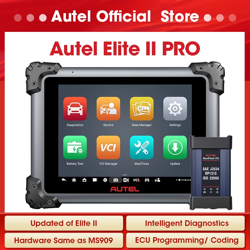

Autel Elite II PRO Diagnostic Scanner J2534 ECU Programmer Key Coding Scan Tools CAN FD/DoIP Upgrade MS909 Elite