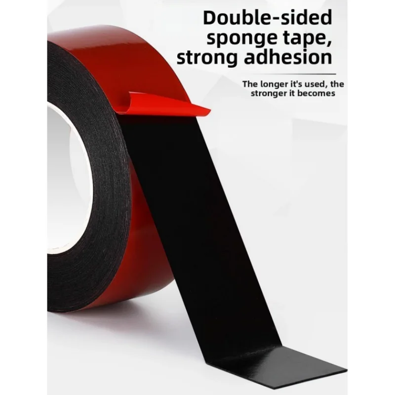 Red Film, Black Double-Sided Tape, Strong Foam Tape, High Viscosity, Waterproof, Heavy-Duty Strong Fixing Tape