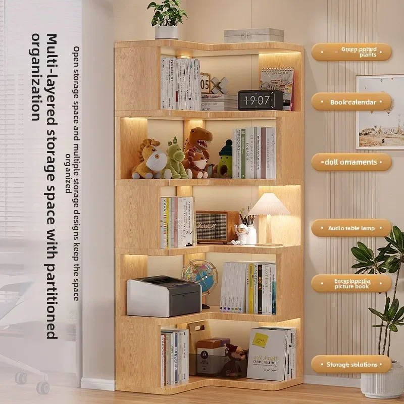New model Corner Floor Shelf Shelf Picture Book Shelf Multi-layer Simple Bookcase Living Room Display Shelf