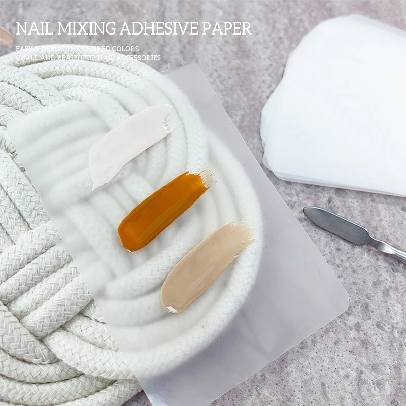 200pcs Nail Gel Palette Art Painting Tool Waterproof Nail Polish Color Mixing Tray Disposable Transparent Color Tinting Paper