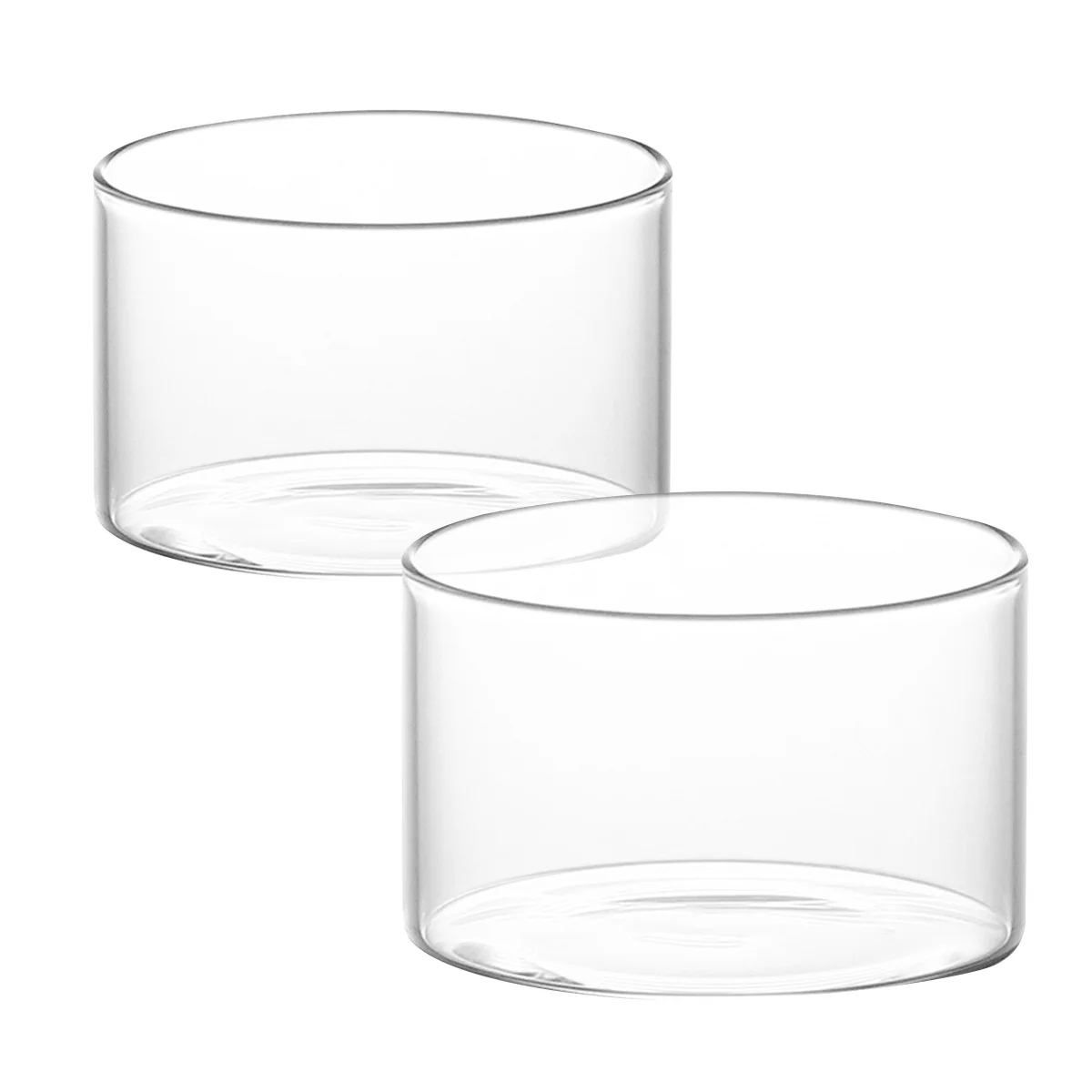 2Pcs Pudding Cups Transparent Glass Multi-Function Dessert Cups for Home Party Wedding Ice Cream Yogurt Household Supply