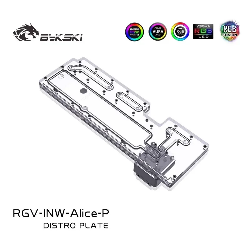 BYKSKI Acrylic Board Water Channel Kit Solution for IN WIN Alice Computer Case Support DDC Pump Assembly Easier RGV-INW-Alice-P