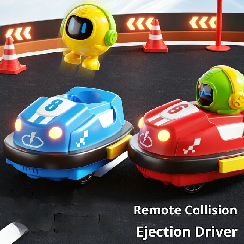 Remote Control Bumper Car Ejecting Driver 2 Player Interactive Racing Toy Multiplayer Battle Family Game Holiday Birthday Gift
