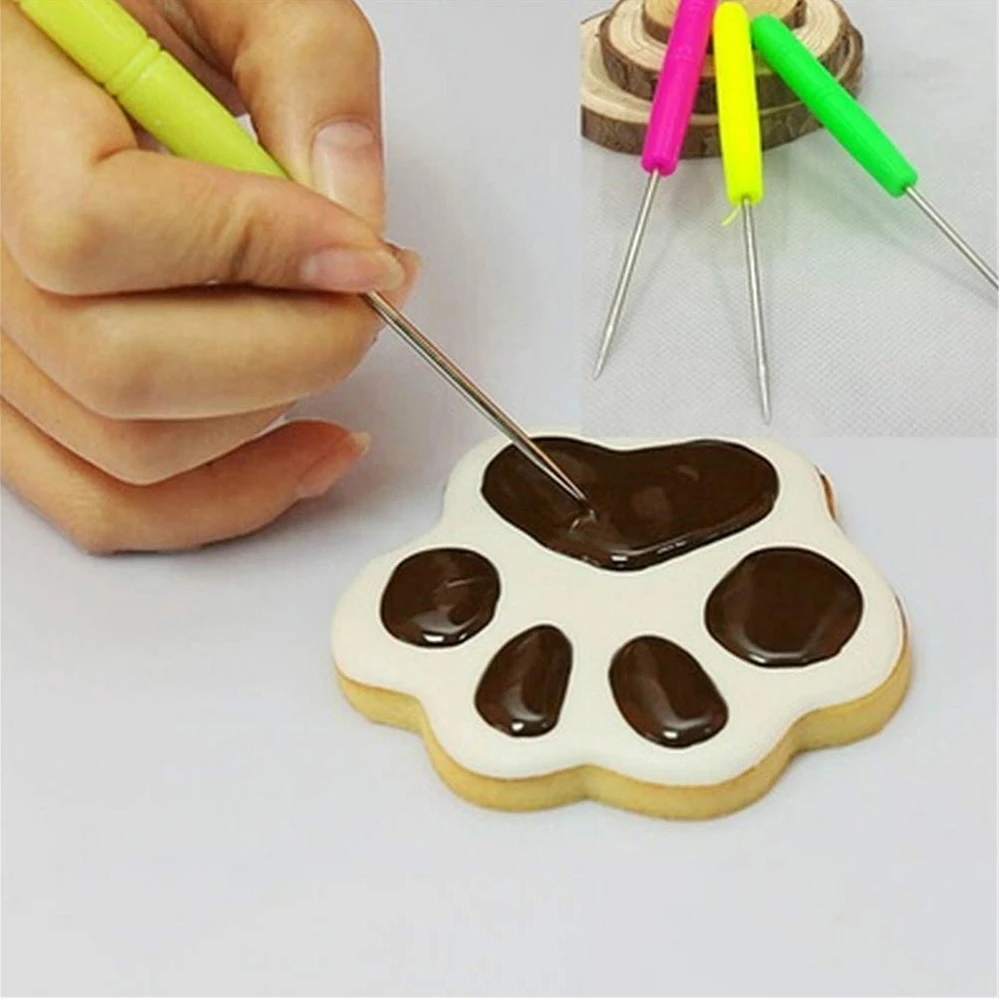 12Pcs/Set Sugar Stir Needle Scribe Tool for Cookies Royal Icing Tools Needle Modelling Tool Sugar Cookie Decorating Supplies