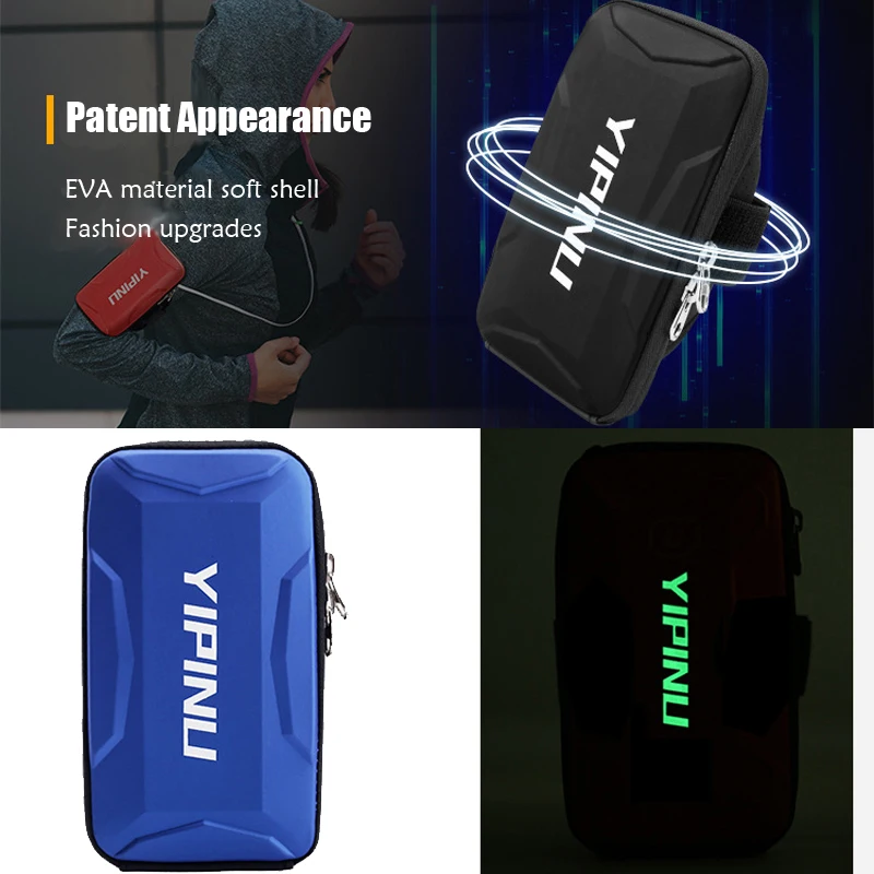 防水ユニセックス反射ランニングバッグ電話ケースカバースポーツアームバンドリストバッグサイクリングハイキングフィットネスリストレットポーチ