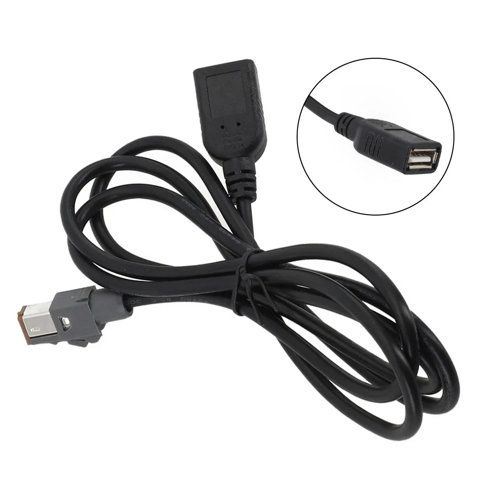 Car Audio System Car USB Adapter Usb Wire Black Practical Design Wear-Resistant 100cm Cable Length Anti-Corrosion