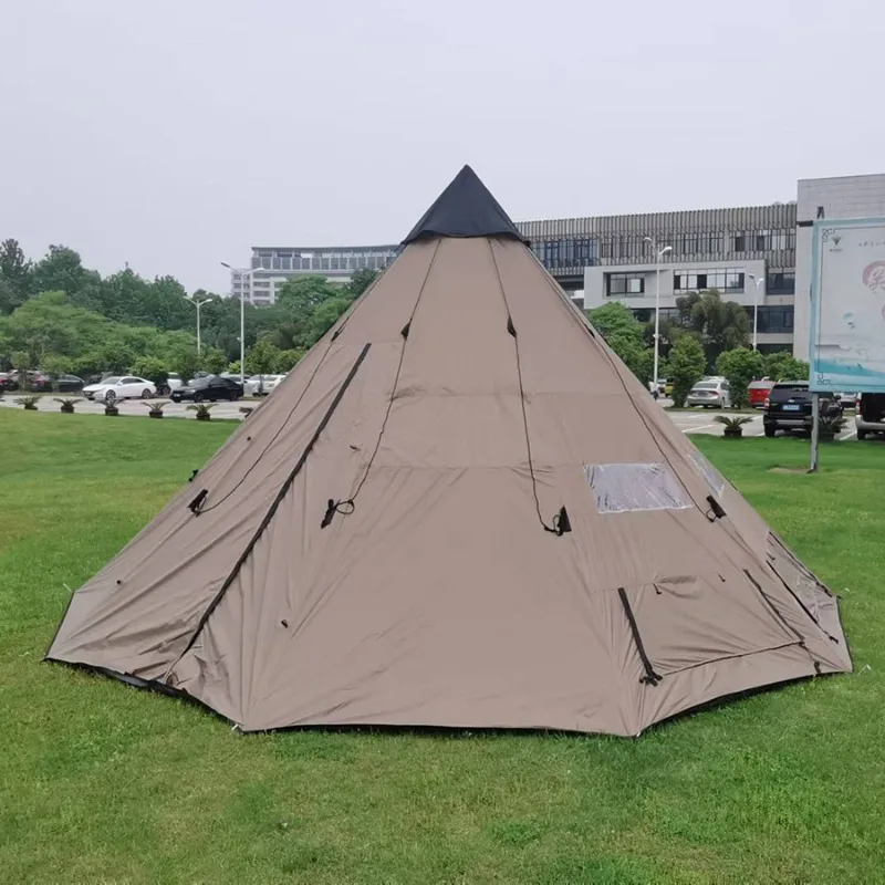 Outdoor pyramid tent, portable double camp rainproof beach picnic tent, tent
