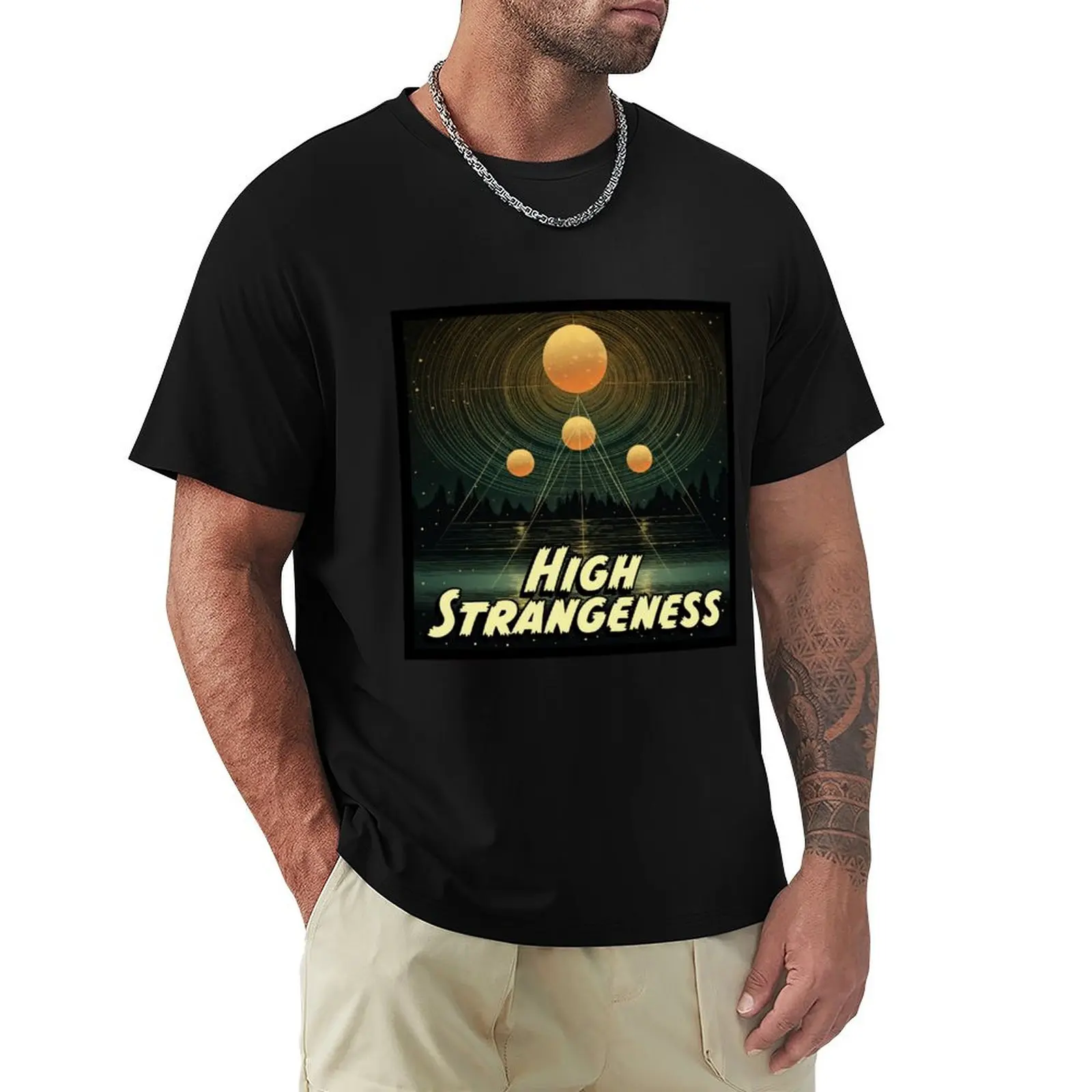High Strangeness – Lights in the Night Sky T-Shirt Worker Basic Short Sleeve Tee