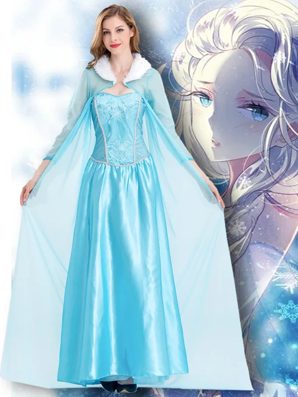 

Halloween Cosplay Elsa Dress Theme Princess Costume Ball Masquerade Transformation Costume Chinese Production Ladies' ...