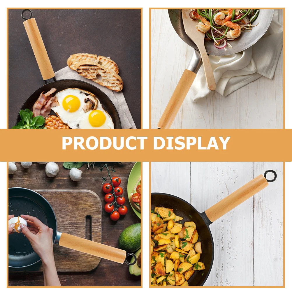 

Anti-Scald Pot Handle Replacement for Frying Pan Milk Pot Wooden Handle Detachable Heat Resistant Kitchen Cookware Accessory