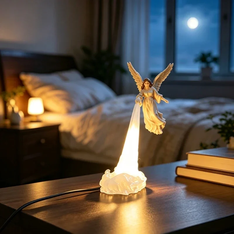 Angel Bookshelf Decor Angel Beam Home Accent Decoration Elegant Desktop Ornament For Apartment Office Living Room Bedroom Study