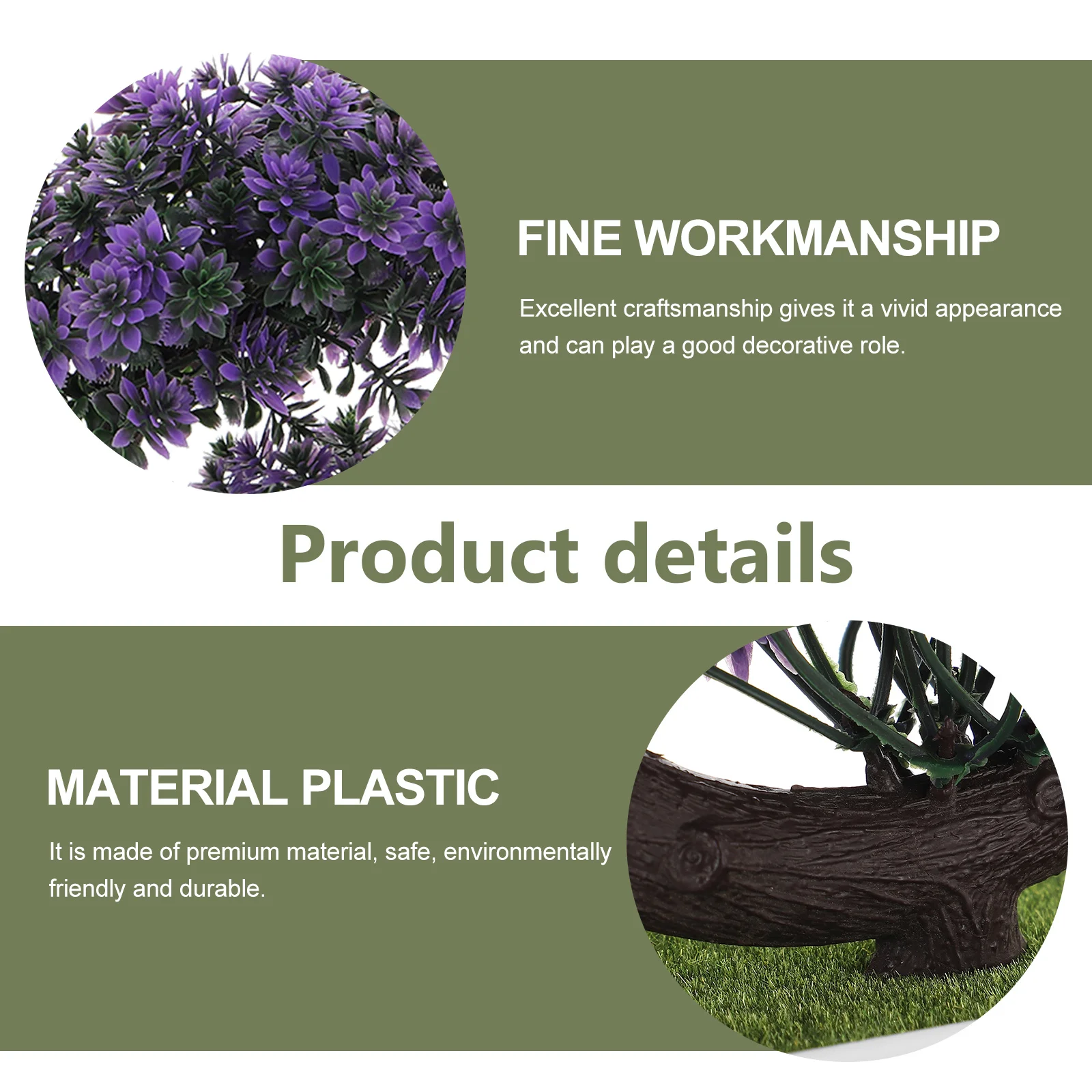 

Artificial Green Potted Plant Bonsie Trees Faux Outdoor Plants Flowerpot Ornaments Plastic Bonsai Simulation Coconut Office