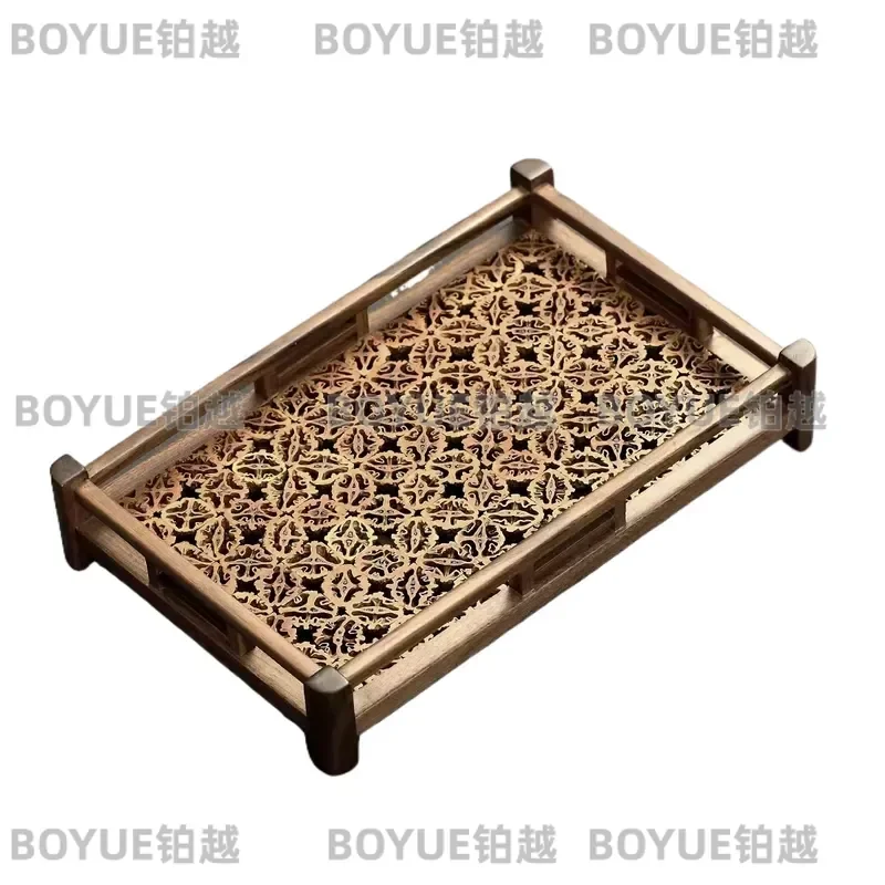 Solid Walnut Wood Tea Tray Kung Fu Set Storage Plate Dry Brew Serving Board Medium Size Teacup Holder Natural Grain Home
