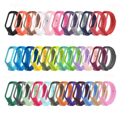 NEW Suitable For Xiaomi Mi Band Mi3 Mi4 Mi5 Mi6 Mi7 Mi8 Colorful Silicone Replacement Strap M3 M4 M5 M7 M8 Sports Strap