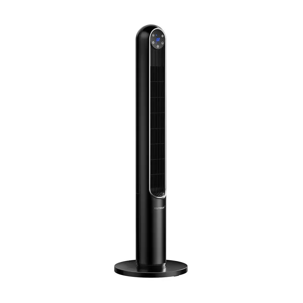 42 Inch 80 Degree Tower Fan With Smart Display Panel And Remote Control-Black