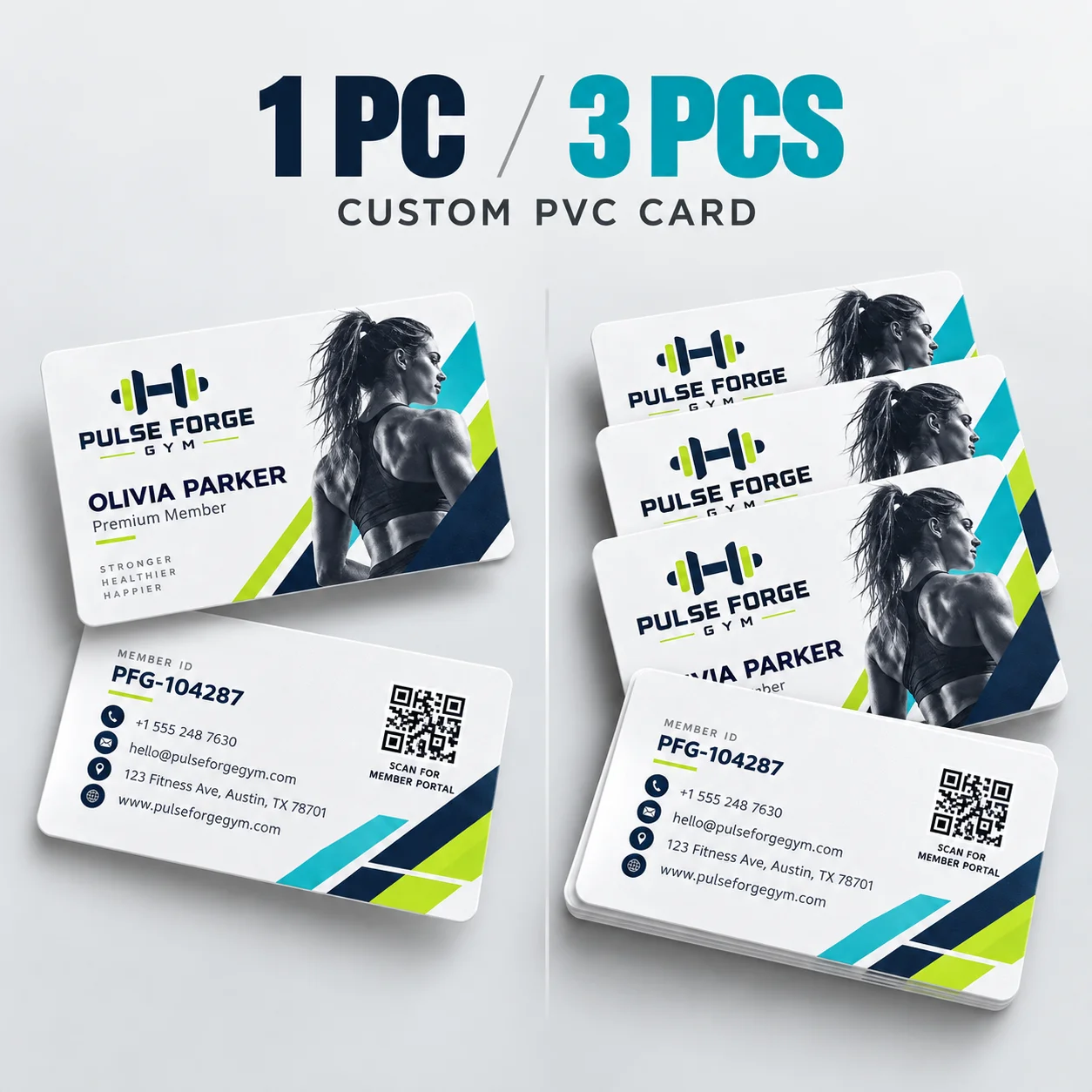 Custom PVC Cards Personalized Membership Cards 5.4x8.6cm Logo Photo Text Printing Waterproof Business VIP Loyalty Badge 1pc 3pcs