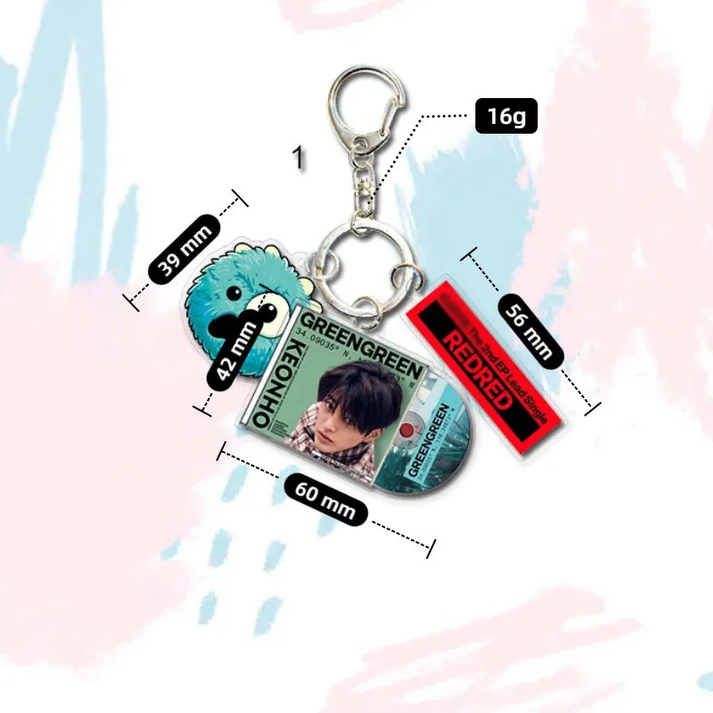 Kpop Idol Style Keychain Pendant With Card Display Window And Metal Ring Collectible Bag Charm Gift For Music Lovers Fans