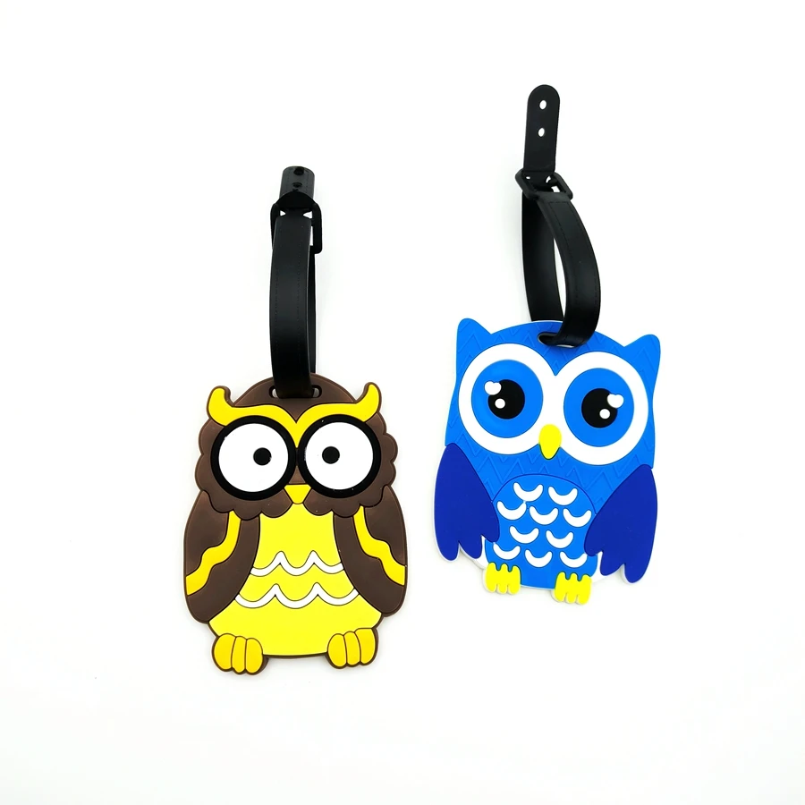 1pc/2pcs Cute design owl luggage tag for business travel, airport anti loss ID, essential tag for going out to work, unisex