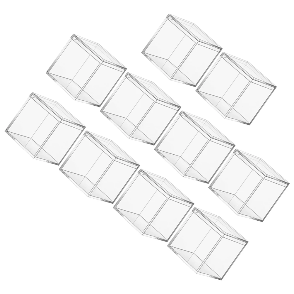 

10 Pcs C Square Container Transparent Plastic Hard Gift Birthday Party Favors Tiny Boxes Storage Cases Jewelry Boxes