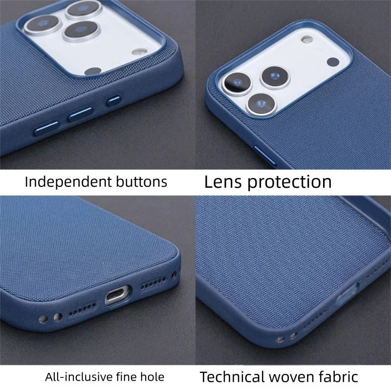 حافظة مغناطيسية من القماش المنسوج التقني لهاتف آيفون 17 برو ماكس، غطاء ممتاز مع زر إغلاق كاميرا AI، رسوم متحركة منبثقة #2