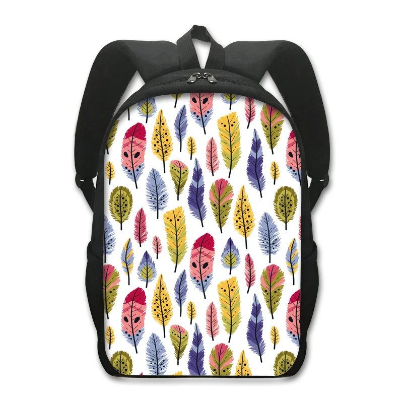 Angel Wings Feather Print Backpack Children School Bags for Teenager Boys Girls Laptop Backpack Women Rucksack Student Daypack