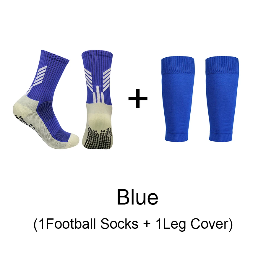 

2 Piece Set Non-Slip Silicone Sports Soccer Socks for Men & Women Sweat-Absorbing Breathable Football Leg Cover Yoga Grip Socks