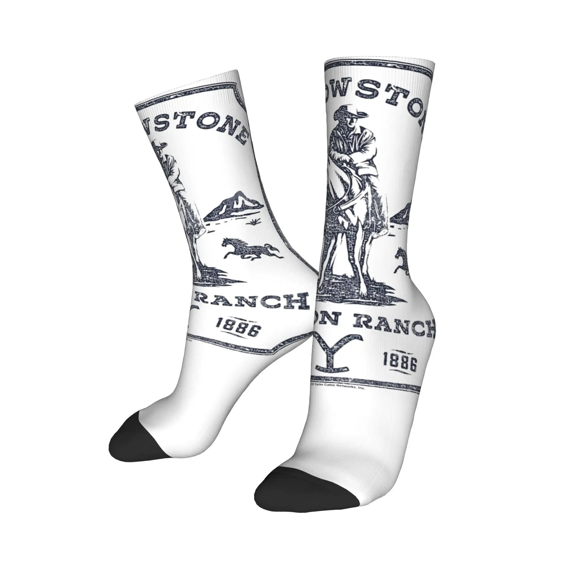 Yellowstone Dutton Ranch Vintage Cowboy Socks for Women Men All Season  Super Soft Crew Socks Sweat Absorbing