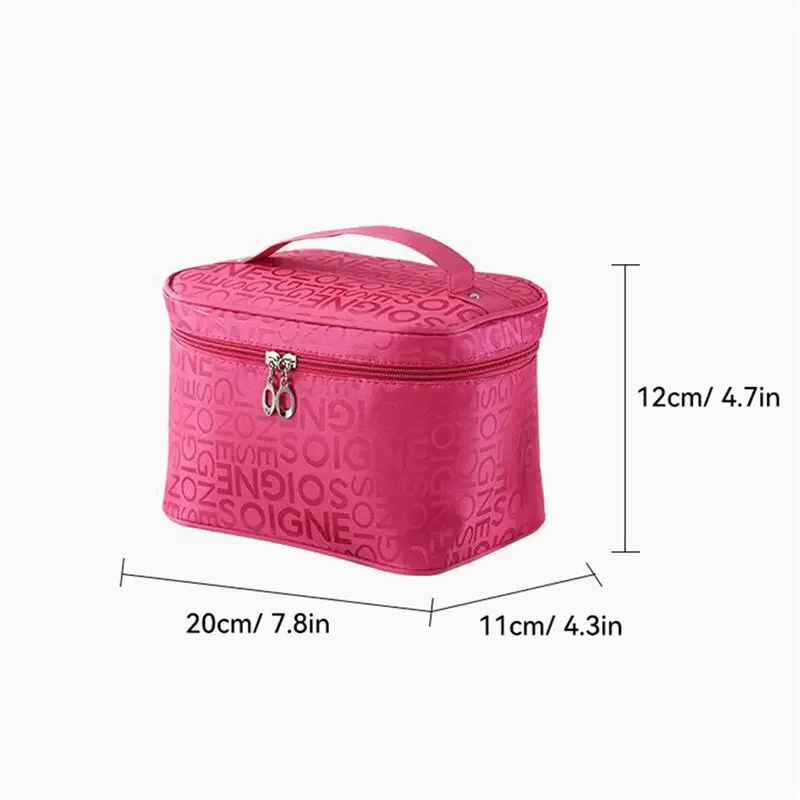 Borsa per il trucco Jacquard con lettera impermeabile portatile da donna nuova borsa da toilette portatile da viaggio rettangolare di moda