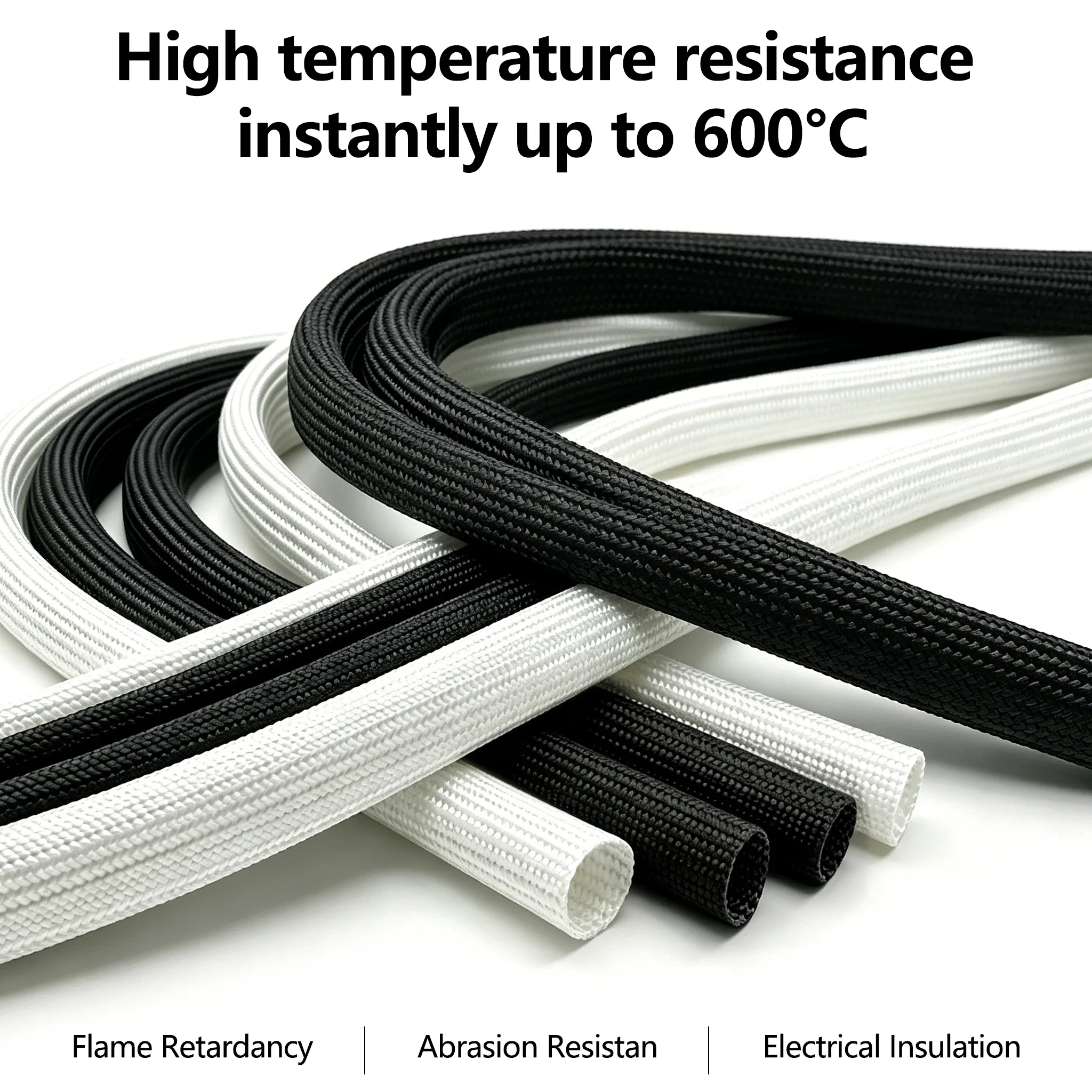 Fiberglass Sleeve 600Deg.C used for outer insulation wrapping of motor equipment household appliances ordinary wires and cables