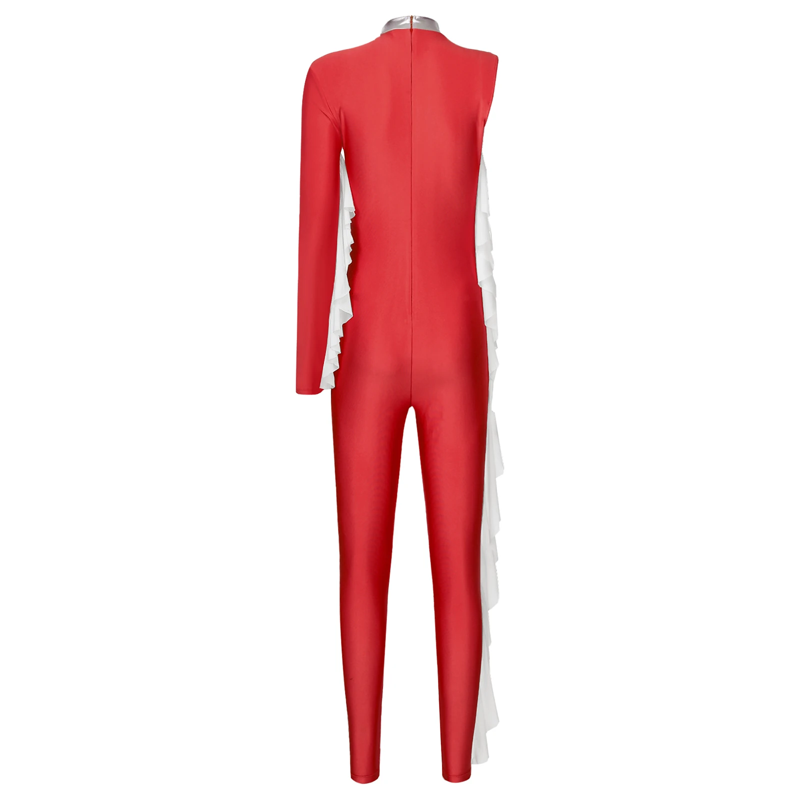 S-3XL tamaño mujer Ballet danza gimnasia leotardo metálico brillante diamantes de imitación cuerpo completo leotardo mono para fiesta de rendimiento