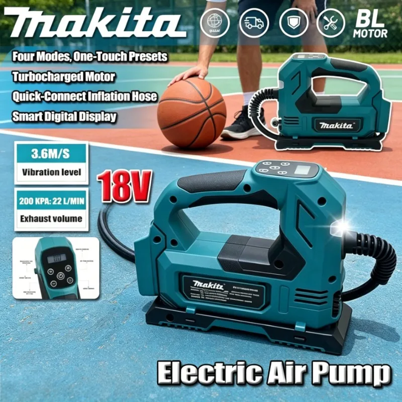 

Makita brushless air Pump Cordless Air Inflator: Portable Tyre Pump with Digital Display Tool 18V for Cars & Motorcycles