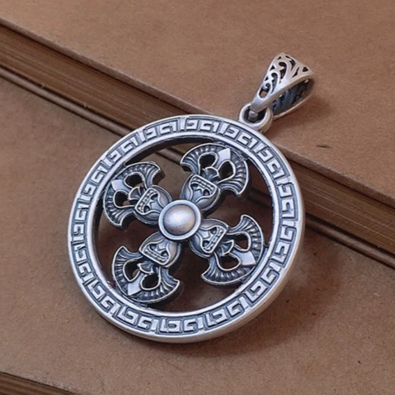 BOCAI S999 Sterling Silver Pendants for Men Women New Fashion Vajra Pestle Protection Talisman Amulet Jewelry