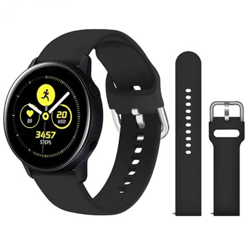 22mm 20mm pulseira de silicone para samsung galaxy watch 3/gear s3/active 2/huawei relógio gt2 pulseira esporte para amazfit gtr bip