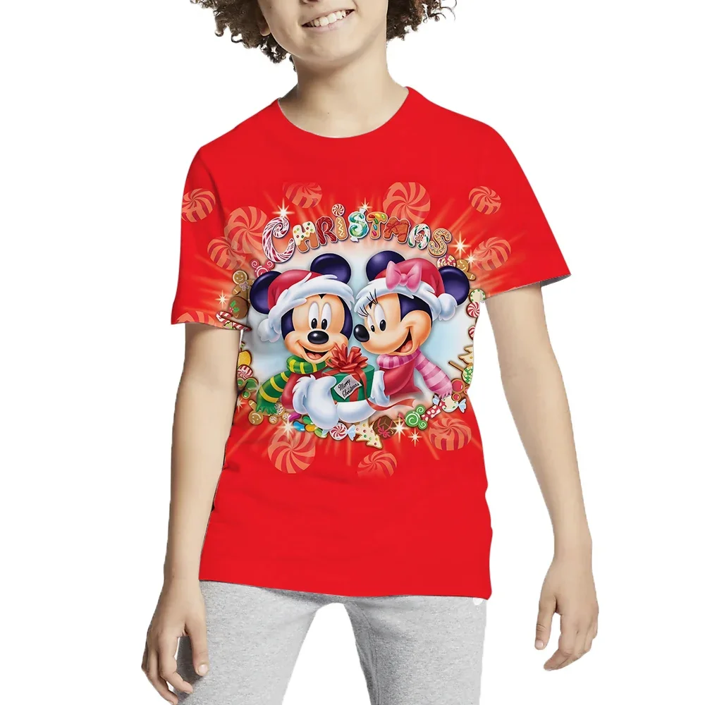 

2024 Disney Summer 3d Printed Mickey Mouse Donald Duck Cartoon T-shirt Casual Boys Short Sleeves Street Girls' Pullover